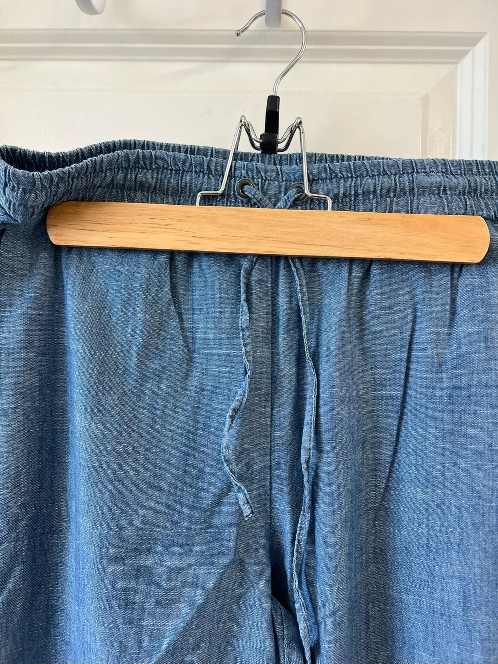 J. Crew Blue Drawstring Linen-Blend Pants